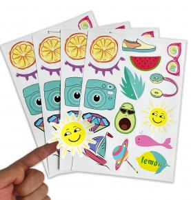 A4 A5 A6 Custom Stickers Sheet Cartoon Label Waterproof Self Adhesive Vinyl Logo Sticker Pack Kiss Cut Sheet Stickers