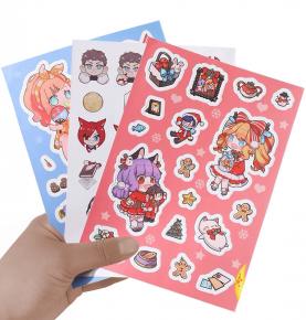 Customized Printed Waterproof Vinyl Self Adhesive Custom Sticker Sheet Paper Kiss Cut Glitter Sticker Sheet